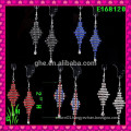 The latest design Beautiful big drop ornament earrings,new Mixed multicolor earrings